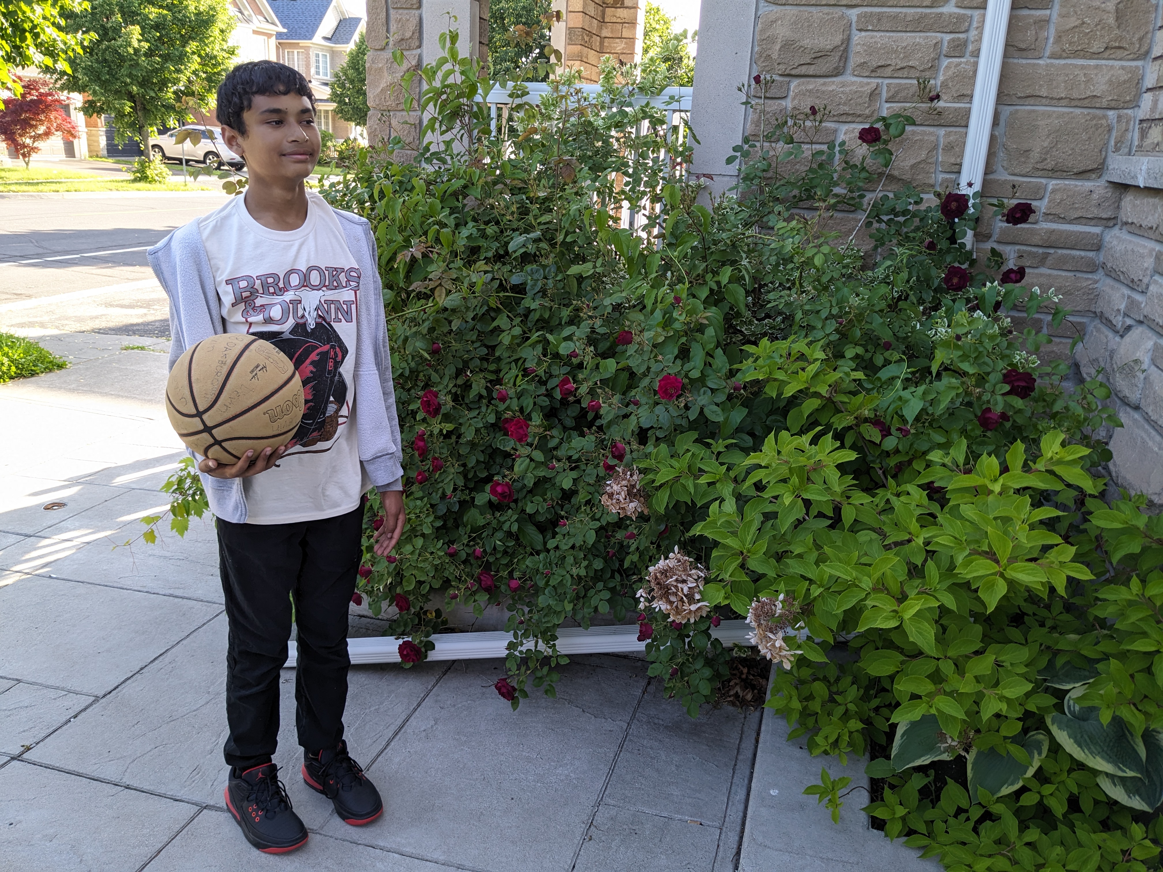 Devin with his basketball